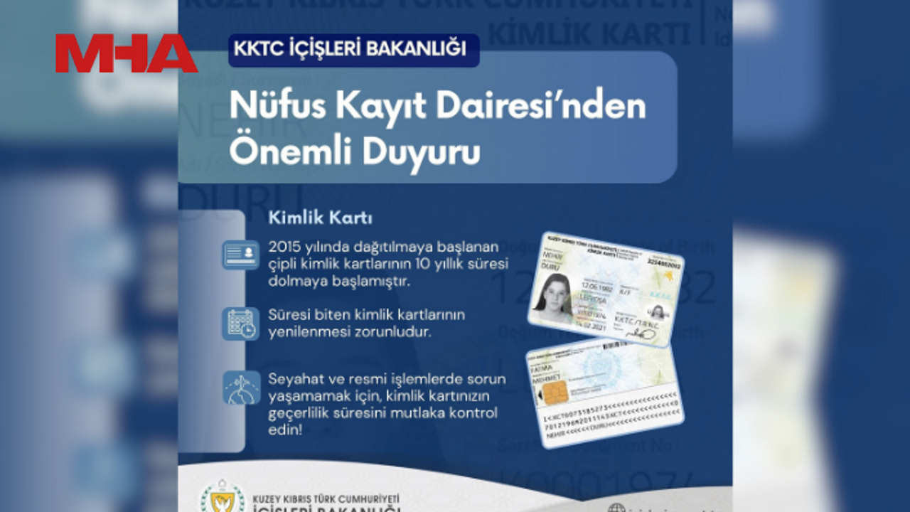 KKTC’DE E-KİMLİK KARTLARININ SÜRESİ DOLUYOR