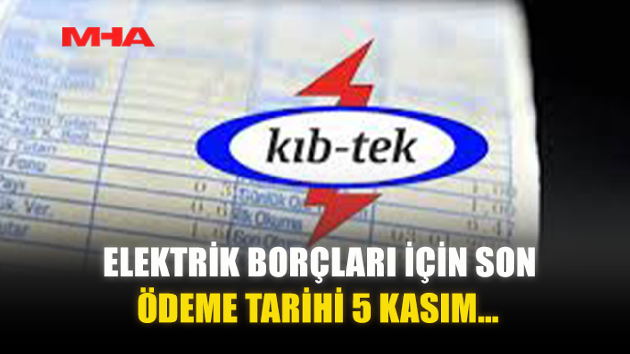 ELEKTRİK BORÇLARI İÇİN SON ÖDEME TARİHİ 5 KASIM…