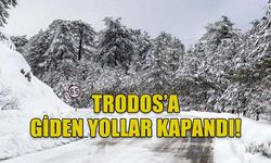 TRODOS'A GİDEN YOLLAR KAR YAĞIŞI SEBEBİYLE KAPANDI!