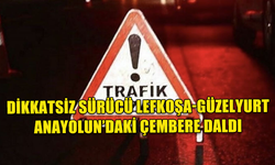 LEFKOŞA-GÜZELYURT ANAYOLU'NDA DİKKATSİZ SÜRÜCÜ MEVLEVİ ÇEMBERİ'NİN İÇERİSİNE GİRDİ