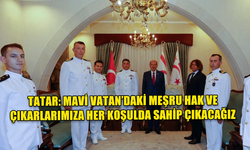 CUMHURBAŞKANI ERSİN TATAR, DENİZ HARP OKULU KOMUTAN VE ÖĞRENCİLERİNİ KABUL ETTİ