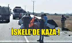 İSKELE'DE KAZA.. İKİ ARAÇ ÇARPIŞTI