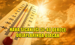 HAVA SICAKLIĞI 37-40 DERECE DOLAYLARINDA OLACAK