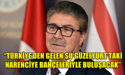 ÜNAL ÜSTEL, TÜRKİYE'DEN GELEN SUYUN GÜZELYURT'TAKİ NARENCİYE BAHÇELERİYLE BULUŞACAĞINI BELİRTTİ