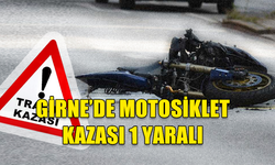 GİRNE'DE DİKKATSİZ SÜRÜCÜ VE MOTOSİKLETLİ ÇARPIŞTI. 1 YARALI !