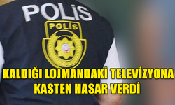 LEFKOŞA'DA KALDIĞI LOJMANDAKİ TELEVİZYONA KASTEN HASAR VEREN ŞAHIS TUTUKLANDI...