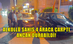 ALKOLLÜ SÜRÜCÜ PARK HALİNDEKİ 4 ARACA ÇARPTI!