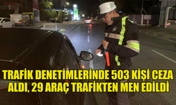 TRAFİK DENETİMLERİNDE 503 KİŞİ CEZA  ALDI, 29 ARAÇ TRAFİKTEN MEN EDİLDİ