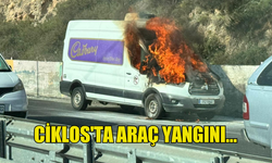 CİKLOS'TA ARAÇ YANGINI…