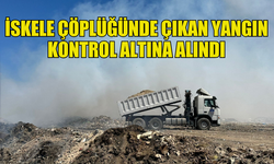 İSKELE ÇÖPLÜĞÜNDE ÇIKAN YANGIN EKİPLERİN HUMMALI ÇALIŞMASI SONUCU KONTROL ALTINA ALINDI