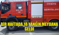 BİR HAFTADA 18 YANGIN, 229 BİN TL MADDİ HASAR MEYDANA GELDİ