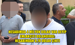 HESABIMDA 4 MİLYON DOLAR VAR DEYİP EMLAKÇIYI DOLANDIRDI: HESABINDAN 0.78 DOLAR ÇIKTI