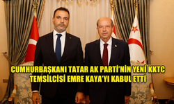 CUMHURBAŞKANI TATAR AK PARTİ’NİN YENİ KKTC TEMSİLCİSİ EMRE KAYA’YI KABUL ETTİ