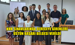 KHK SINAVLARINDA DERECEYE GİRENLERE ÜSTÜN BAŞARI BELGESİ VERİLDİ