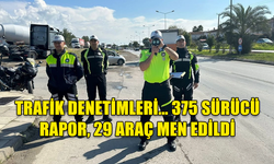 TRAFİK DENETİMLERİ… 375 SÜRÜCÜ RAPOR, 29 ARAÇ MEN EDİLDİ