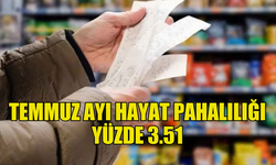 TEMMUZ AYI HAYAT PAHALILIĞI YÜZDE 3.51 OLARAK AÇIKLANDI