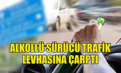 ALKOLLÜ SÜRÜCÜ MEYHANENİN KORKULUKLARINA VE TRAFİK LEVHASINA ÇARPTI