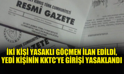 BAKANLAR KURULU KARARIYLA İKİ KİŞİ YASAKLI GÖÇMEN İLAN EDİLDİ, YEDİ KİŞİNİN KKTC’YE GİRİŞİ YASAKLANDI