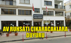 LEFKOŞA KAYMAKAMLIĞI'NDA YARIN AV RUHSATI ÇIKARILABİLECEK