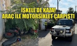 İSKELE'DE MEYDANA GELEN KAZADA ARAÇ İLE MOTORSİKLET ÇARPIŞTI