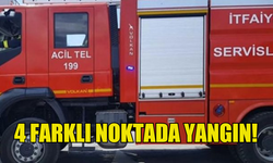 4 FARKLI NOKTADA YANGIN MEYDANA GELDİ