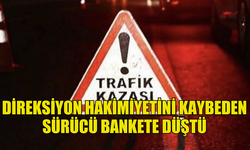 GÖNYELİ'DE DİREKSİYON HAKİMİYETİNİ KAYBEDEN SÜRÜCÜ BANKETE DÜŞTÜ