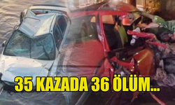 ÜLKE GENELİNDE 35 TRAFİK KAZASINDA 36 KİŞİ HAYATINI KAYBETTİ