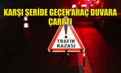 KARŞI ŞERİDE GEÇEN ARAÇ ÜNİVERSİTE DUVARINA ÇARPTI