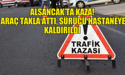 DİKKATSİZLİK KAZAYA NEDEN OLDU, ARAÇ TAKLA ATTI