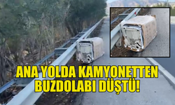 BUNU DA GÖRDÜK: YOL İÇERİSİNE KAMYONETTEN BUZDOLABI DÜŞTÜ