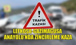 GAZİMAĞUSA YOLUNDA TRAFİK KAZASI: ARAÇLAR SAVRULDU, 2 YARALI