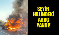 GİRNE DAĞ YOLUNDA SEYİR HALİNDEKİ ARAÇ ALEV ALDI