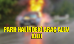 GİRNE’DE PARK HALİNDEKİ ARAÇTA YANGIN ÇIKTI