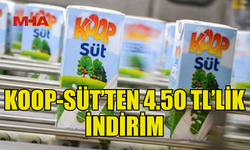 KOOP-SÜT’TE 4.50 TL’LİK İNDİRİME GİDİLDİ