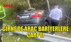 GİRNE’DE TRAFİK KAZASI: SÜRÜCÜ BARİYERLERE ÇARPTI