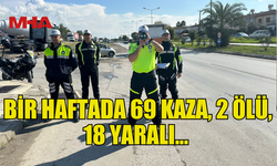 BİR HAFTADA 69 KAZA MEYDANA GELDİ