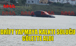 DRİFT KAZASI GÖLETTE SONLANDI: ARAÇ GLAPSİDES GÖLETİNE UÇTU