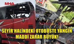 BOĞAZKÖY-DİKMEN KAVŞAĞINDA SEYİR HALİNDEKİ YOLCU OTOBÜSÜNDE YANGIN ÇIKTI!