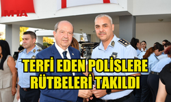 TERFİ EDEN POLİSLERE RÜTBELERİ TAKILDI