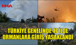 TÜRKİYE GENELİNDE 47 İLDE ORMANLARA GİRİŞ YASAKLANDI