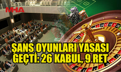ŞANS OYUNLARI (DEĞİŞİKLİK) YASA TASARISI OY ÇOKLUĞUYLA ONAYLANDI