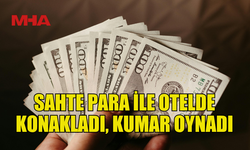 SAHTE DOLARLAR İLE OTELDE KONAKLADI, KUMAR OYNADI