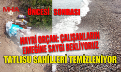 TATLISU'DA BELEDİYE VE BAKANLIK SAHİLLERİN TEMİZLİĞİ İÇİN EL ELE VERDİ