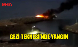 YEŞİLIRMAK BALIKÇI BARINAĞI'NDA BULUNAN GEZİ TEKNESİ YANDI