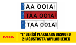 TRAFİK DAİRESİ MÜDÜRLÜĞÜ “AA---E” SERİSİ PLAKA BAŞVURULARININ 21 AĞUSTOS’TA YAPILACAĞINI BİLDİRDİ