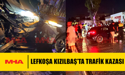 LEFKOŞA KIZILBAŞ'TA KAZA..İKİ ARAÇ YÜZYÜZE ÇARPIŞTI