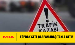 SEYİR HALİNDEKİ ARAÇ TAKLA ATARAK DURABİLDİ