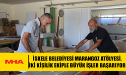 İSKELE BELEDİYESİ MARANGOZ ATÖLYESİ, İKİ KİŞİLİK EKİPLE BÜYÜK İŞLER BAŞARIYOR