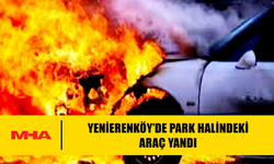 YENİERENKÖY’DE PARK HALİNDEKİ ARAÇ YANDI