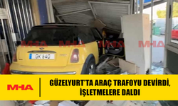 GÜZELYURT’TA ARAÇ TRAFOYU DEVİRDİ, İŞLETMELERE DALDI